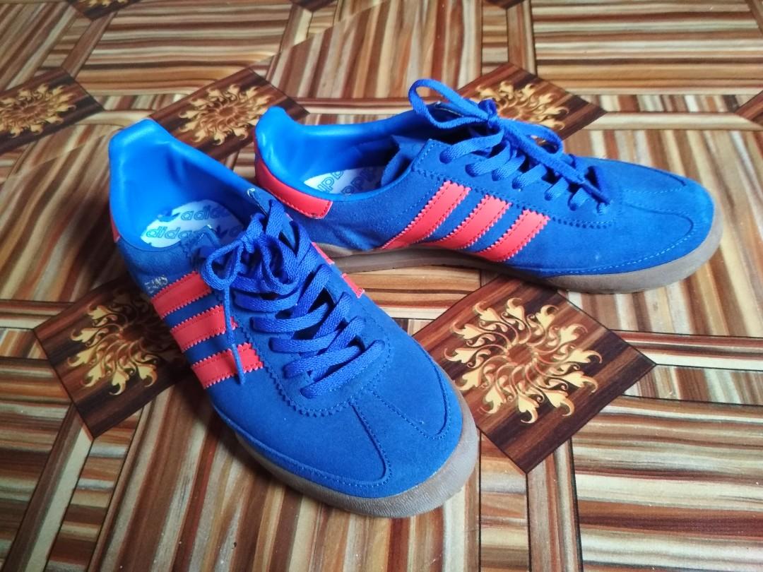 Adidas Jeans Blue Red Colour Men s Fashion Footwear Sneakers on Carousell