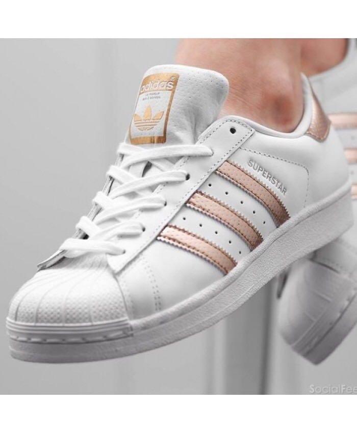 Adidas Superstar Rose Gold, Women's Fashion, Shoes, Sneakers on 