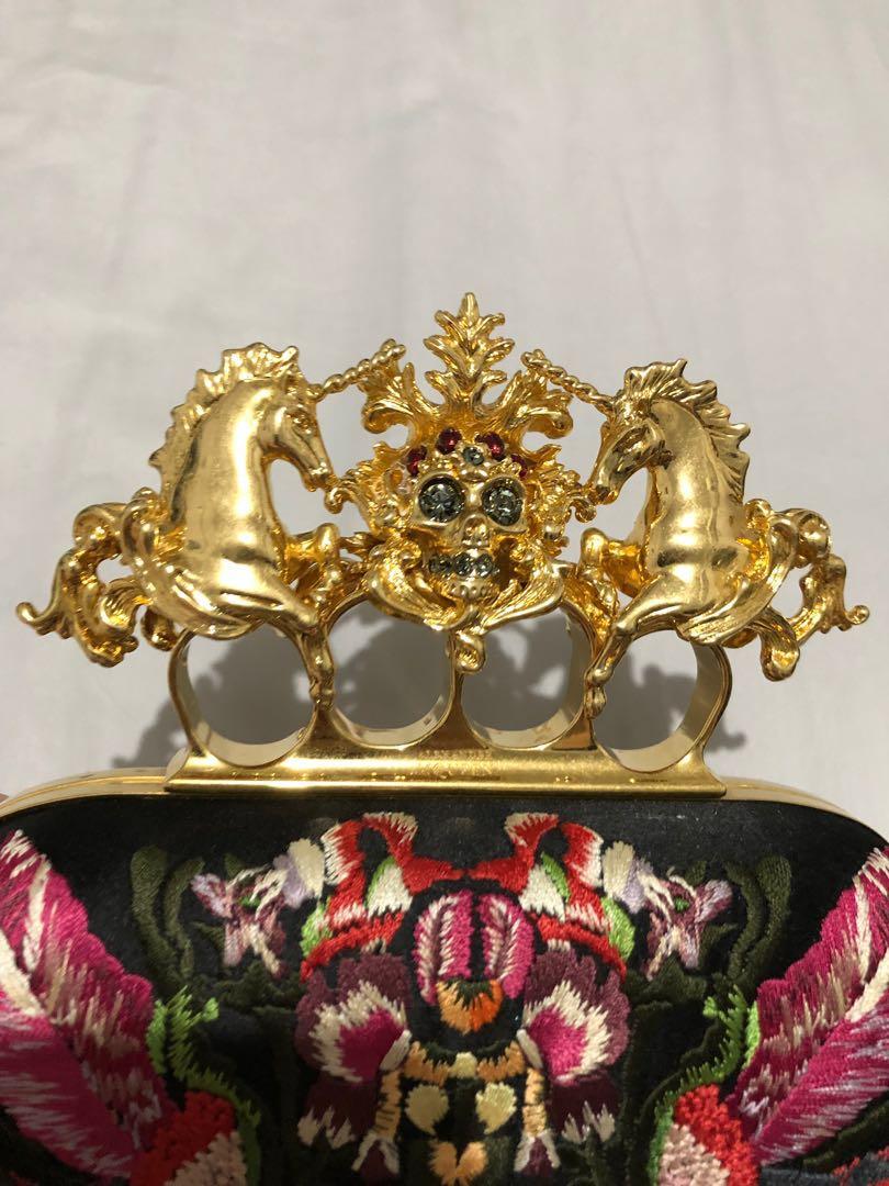 Alexander McQueen Skull Horse Knuckle Clutch Women s Fashion