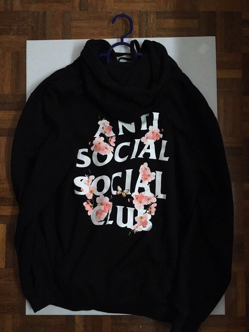 Anti Social Social Club Zip Up Hoodie Kkoch Flower Butterfly