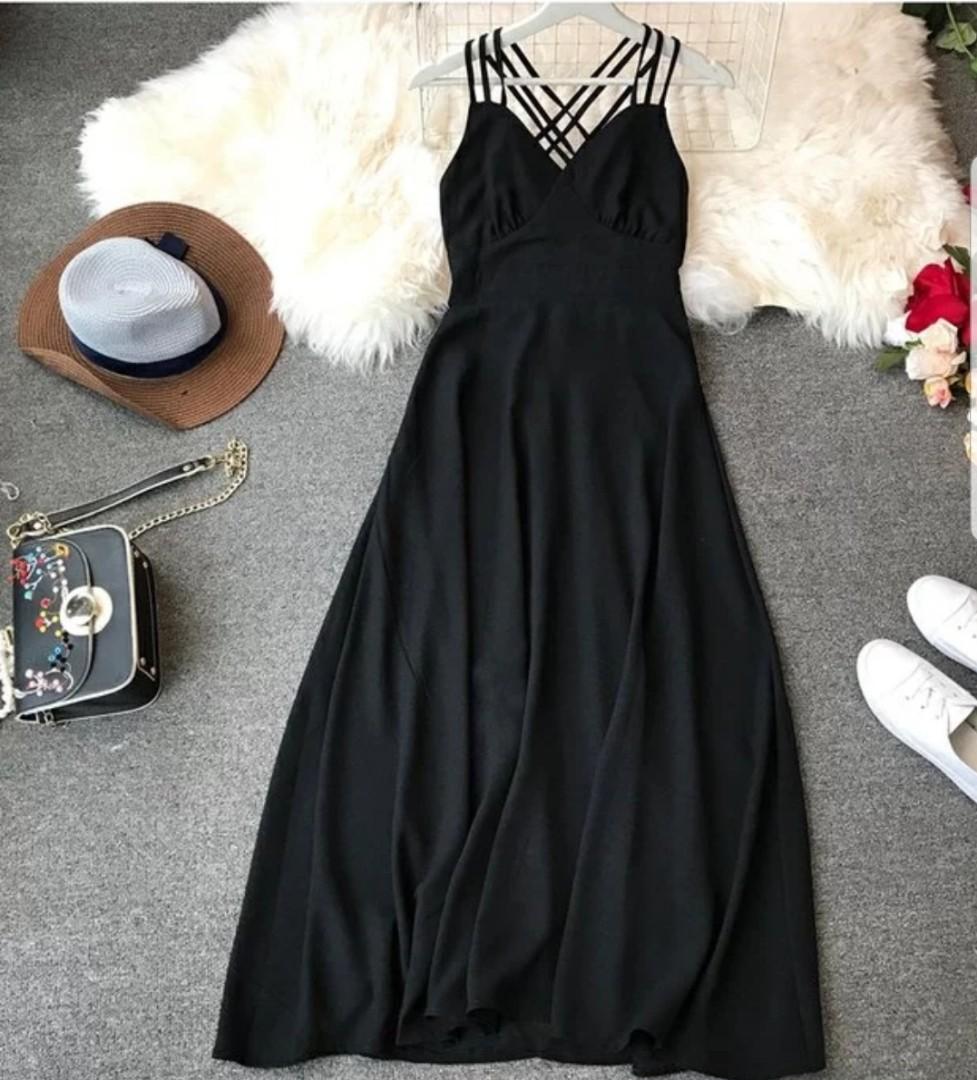 Black long sale beach dress