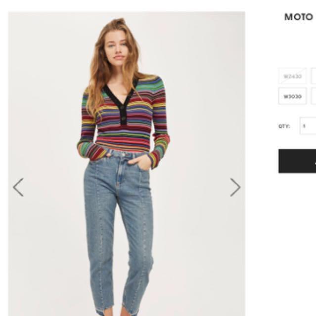 Topshop jeans hot sale size w3030