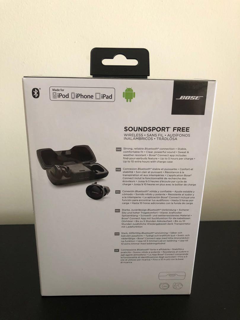 BRAND NEW Bose SoundSport Free Wireless Black running exercise Audio Earphones on Carousell