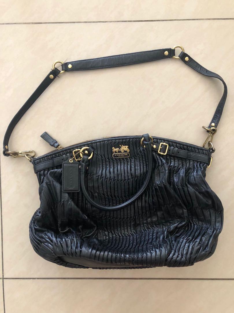 Coach Madison Gathered Leather Lindsey Satchel