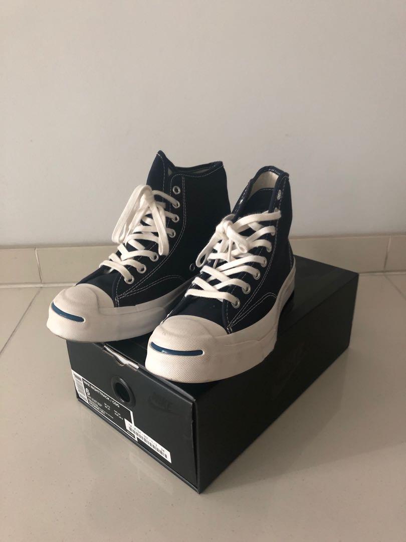Converse Jack Purcell Vented Upper High Cut Sneakers Dark Navy, Women's  Fashion, Shoes, Sneakers on Carousell