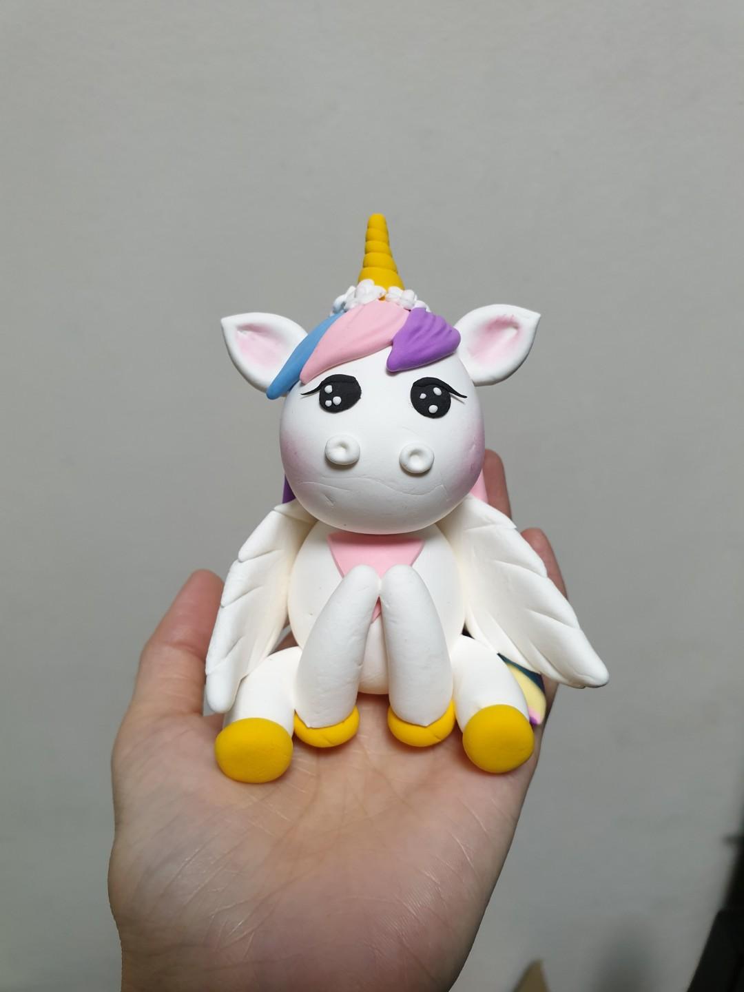 Customise Unicorn Cake Topper Made Of Air Dry Clay Design Craft