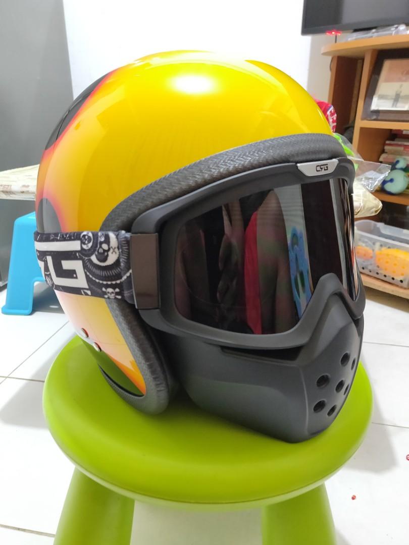 Davida Speedster helmet with CRG goggle mask Motorcycles