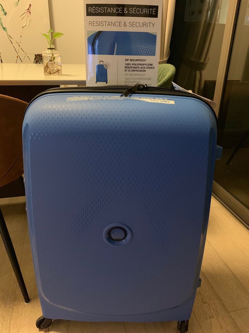 blue hard case luggage