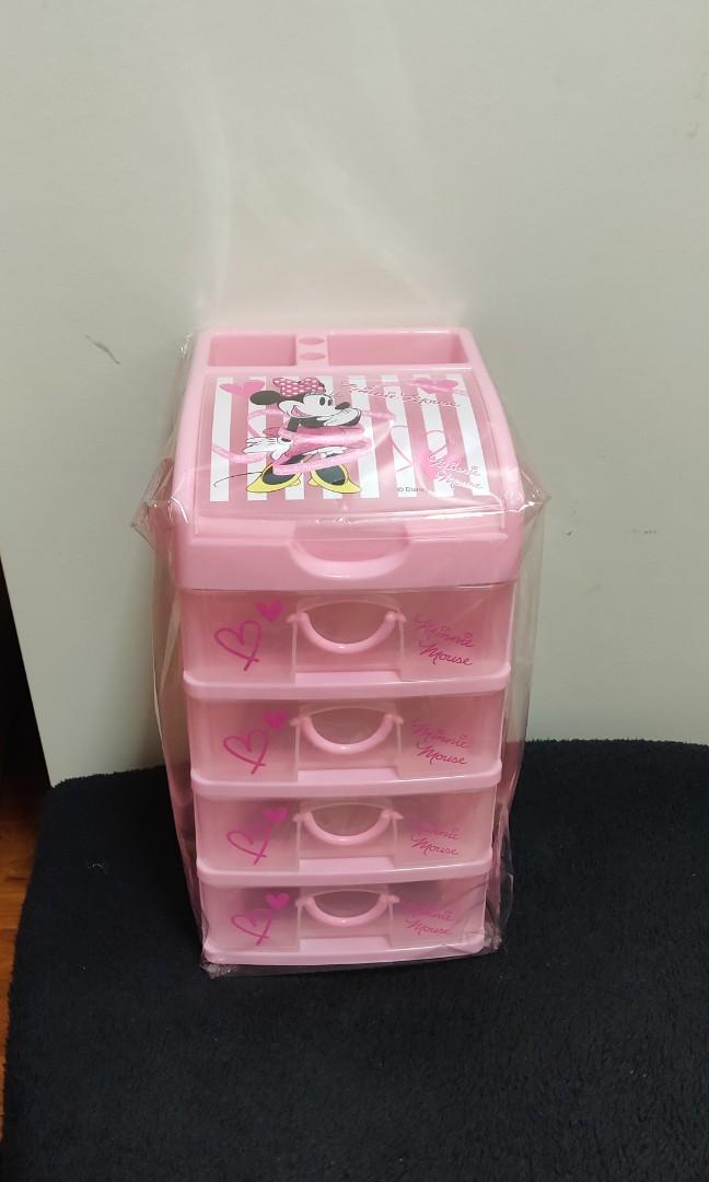 Disney Minnie Mouse 4 Tier Accessories Drawer Furniture Shelves