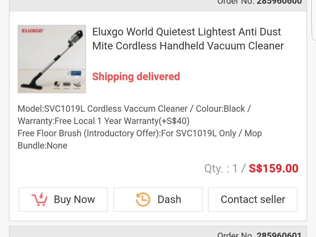 Eluxgo World Quietest Lightest Anti Dust Mite Cordless Handheld Vacuum