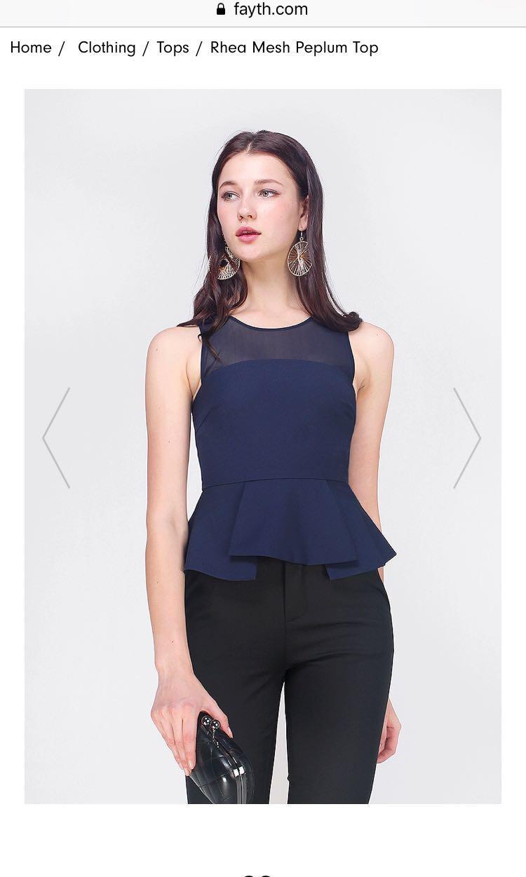 navy peplum