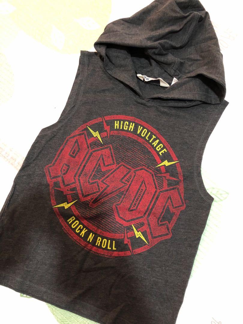 H M Acdc Boys Sleeveless Hoodie Babies Kids Boys Apparel 4 To 7 Years On Carousell