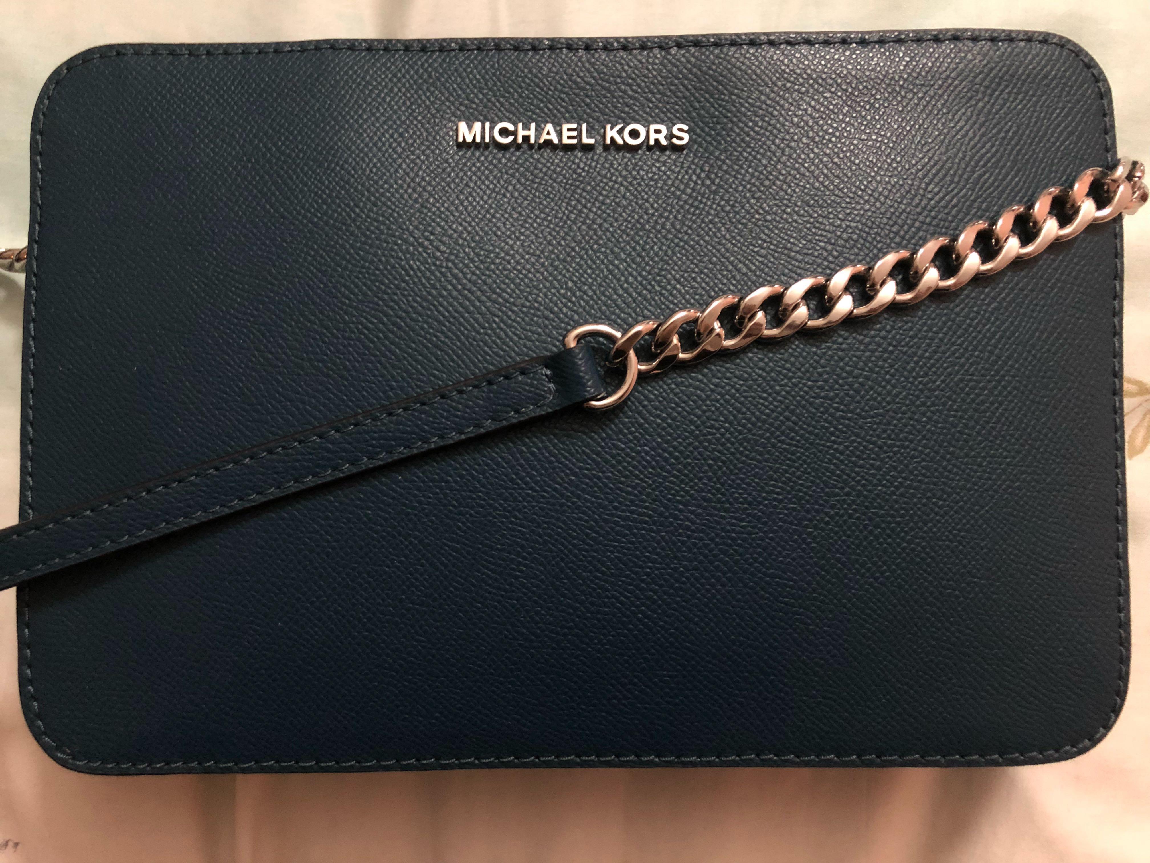 Michael kors turquoise and brown leather bag shop