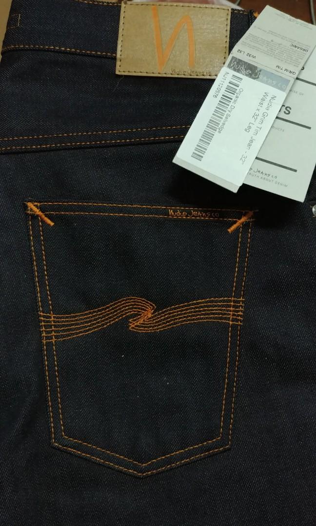 Almost New Nudie Grim Tim Dry Organic Selvedge Men S Fashion