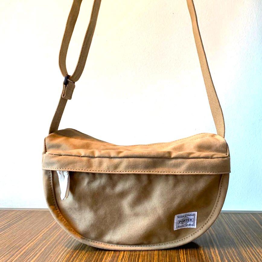 Porter BEAT Shoulder Bag Beige Canvas Made in Japan Women s