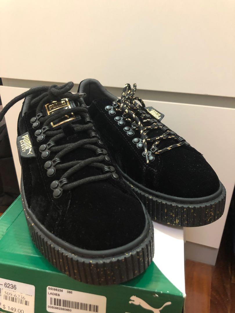 Puma velvet cheap platform shoes