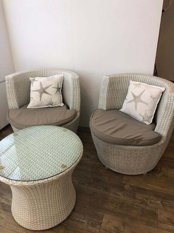 Rattan Sofa And Coffee Table Set Baci Living Room