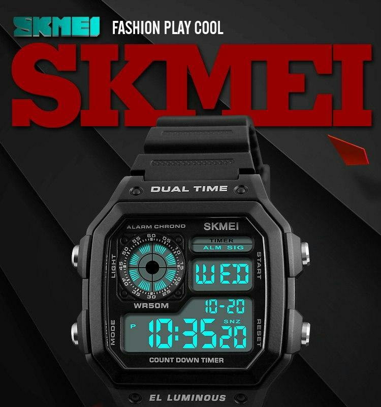 Jam Tangan SKMEI 1299 Men Sport Watches Digital Waterproof Clock