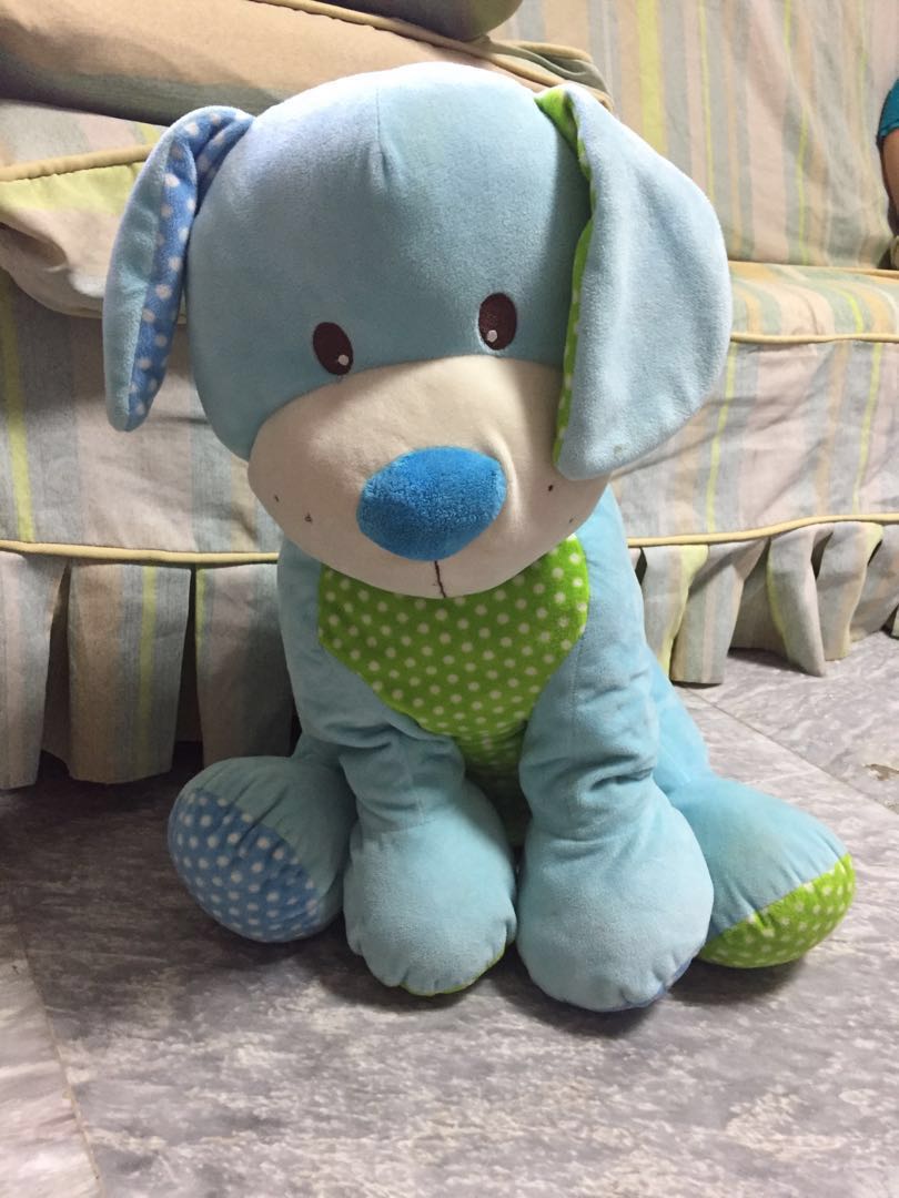 blue stuffed animal dog