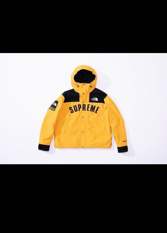 Supreme the north face top arc logo mountain parka yellow