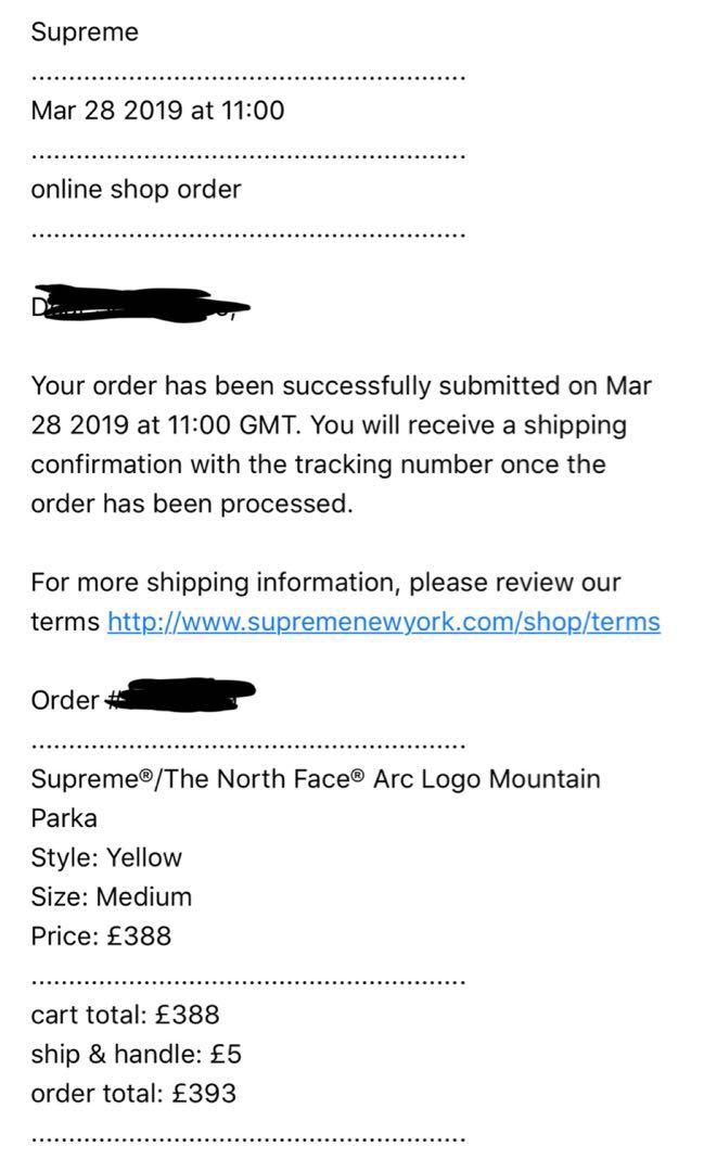 Supreme The North Face Arc Logo Mountain Parka Yellow Size Medium