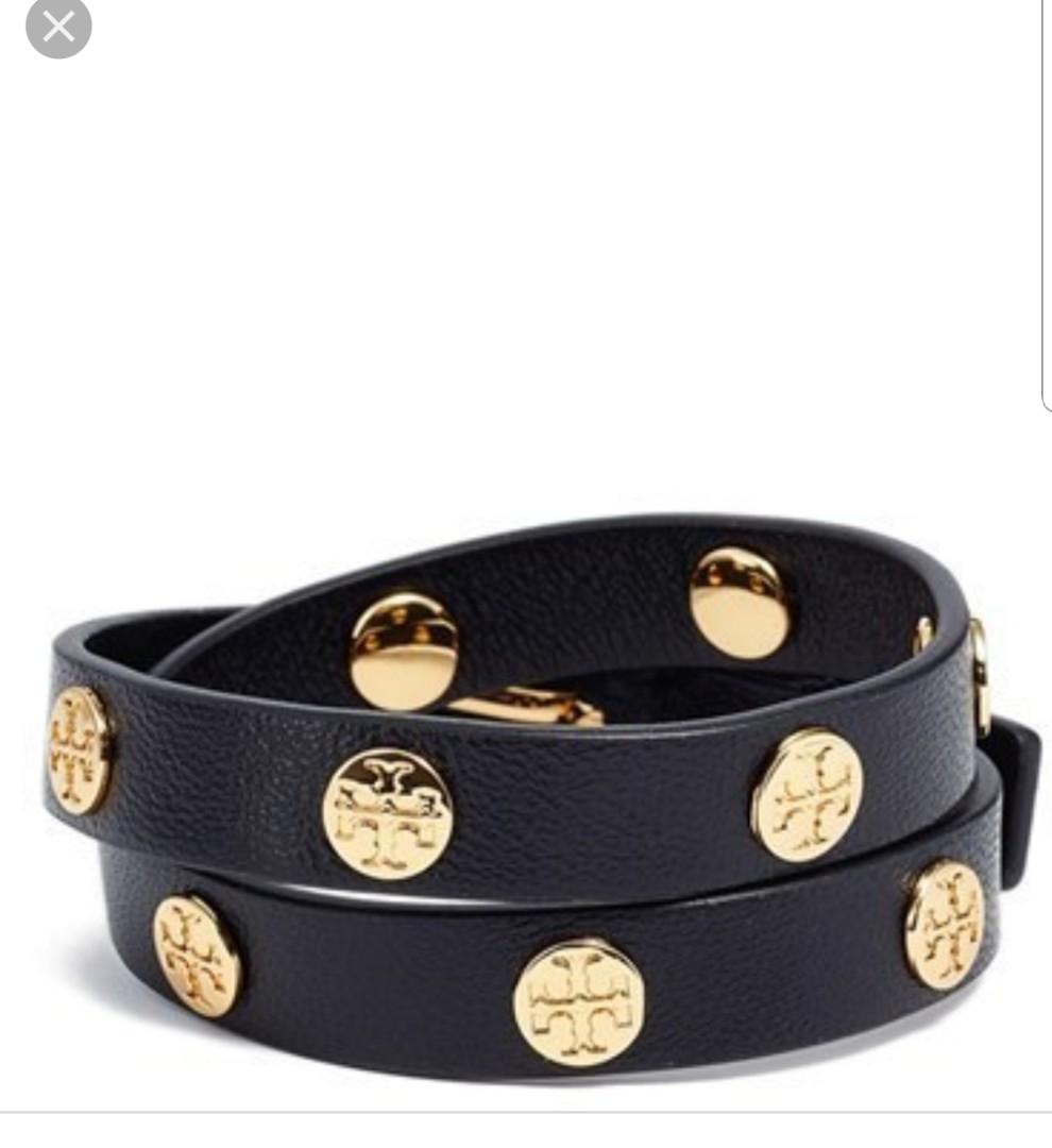 Tory Burch Leather Double Wrap Bracelet, Luxury, Accessories on Carousell