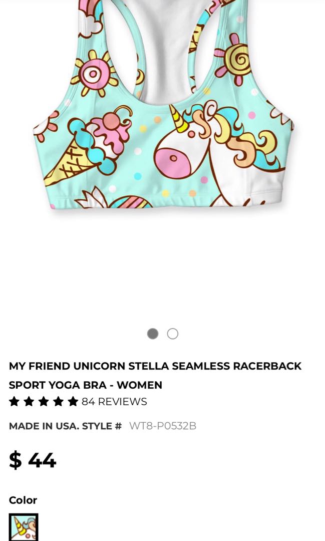 unicorn sports bra