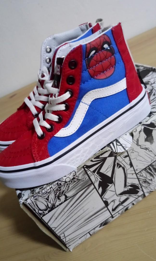 Vans spiderman highcut shoe, Babies u0026 Kids, Babies u0026 Kids Fashion on  Carousell
