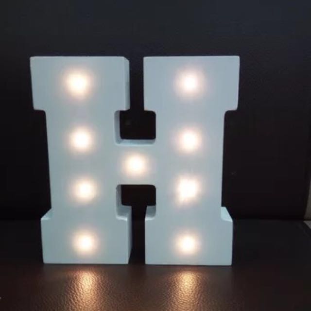 Wooden Alphabet Letter with LED Light , Furniture & Home Living ...