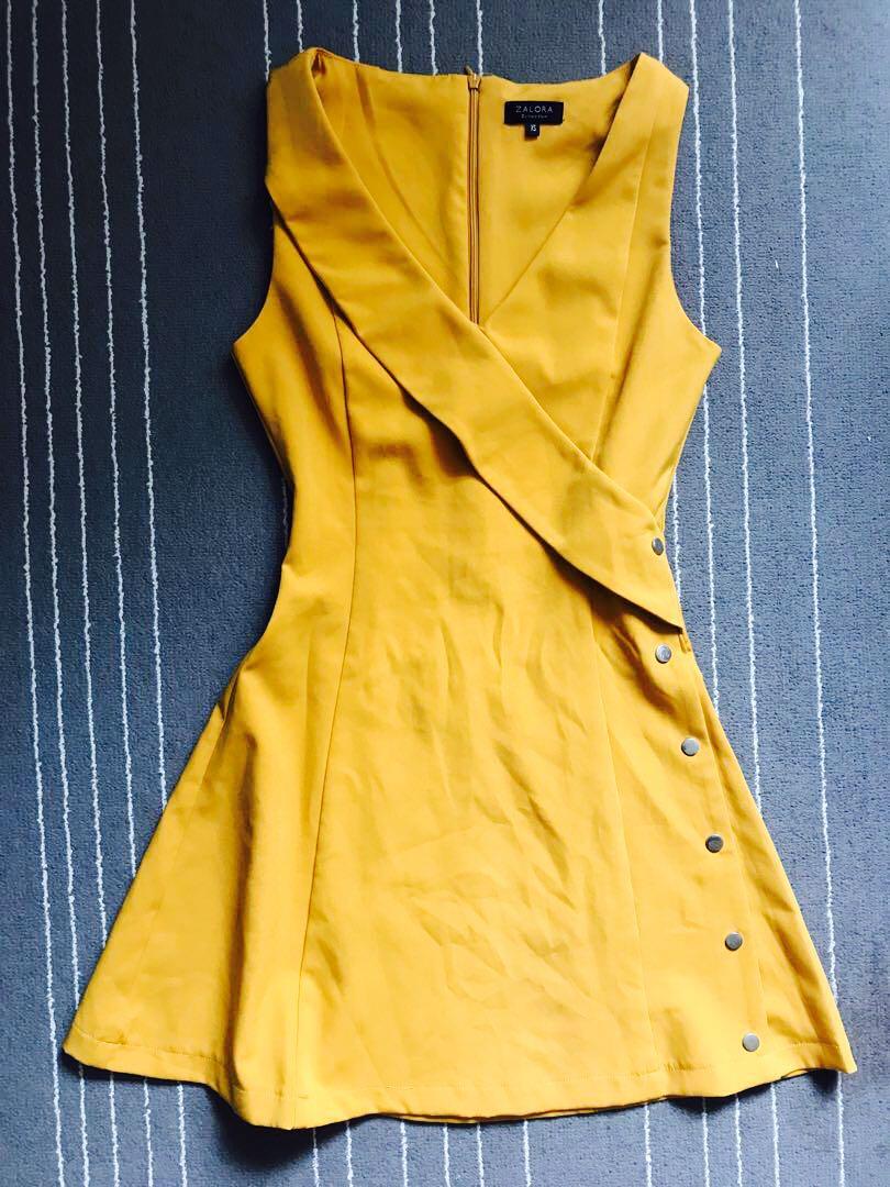 zalora yellow dress