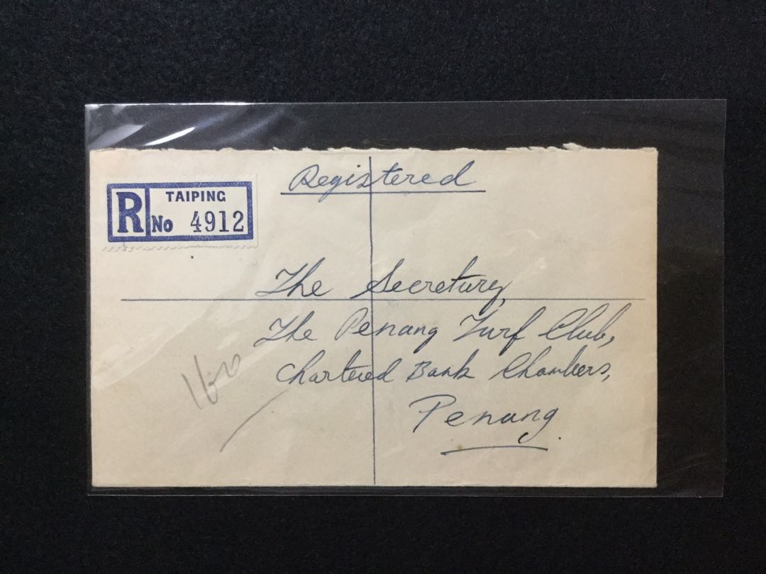 1957 Registered Cover Sent From Taiping To Penang Franked With Strip Of Three 1957 Independence Day Stamps Antiques Stamps On Carousell