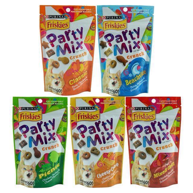 3 packs Friskies Party Mix Cat Food 60g $11, Pet Supplies, Pet 