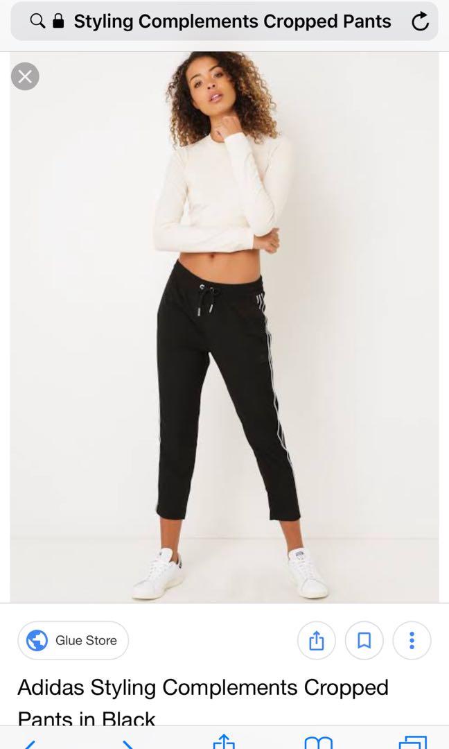 Adidas styling complements cropped pants on sale