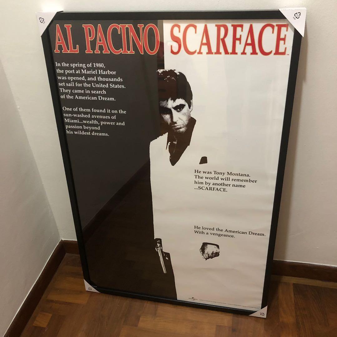 Poster Scarface Close Up Al Pacino - 61x91.5 Cm - Avec Poster Surprise Offert