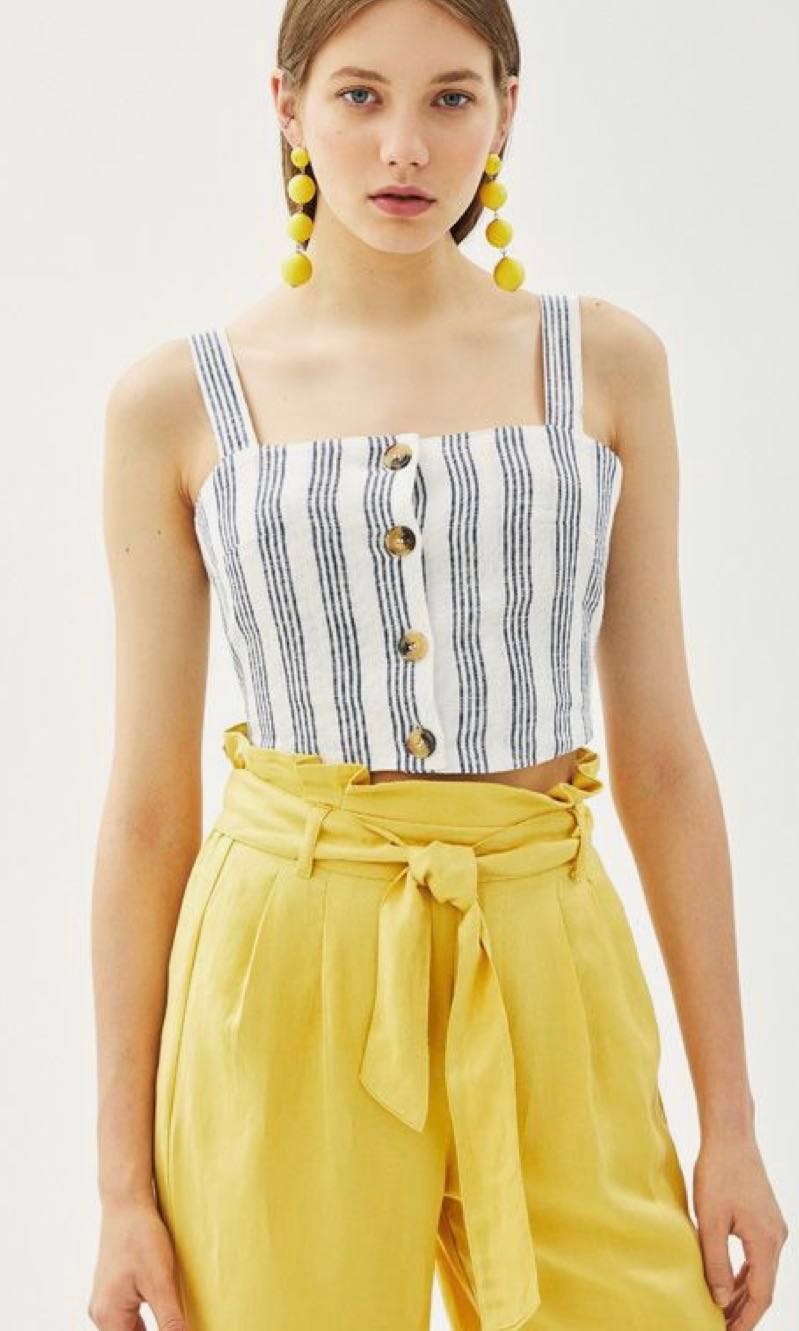 Bershka Striped Linen Button Down 