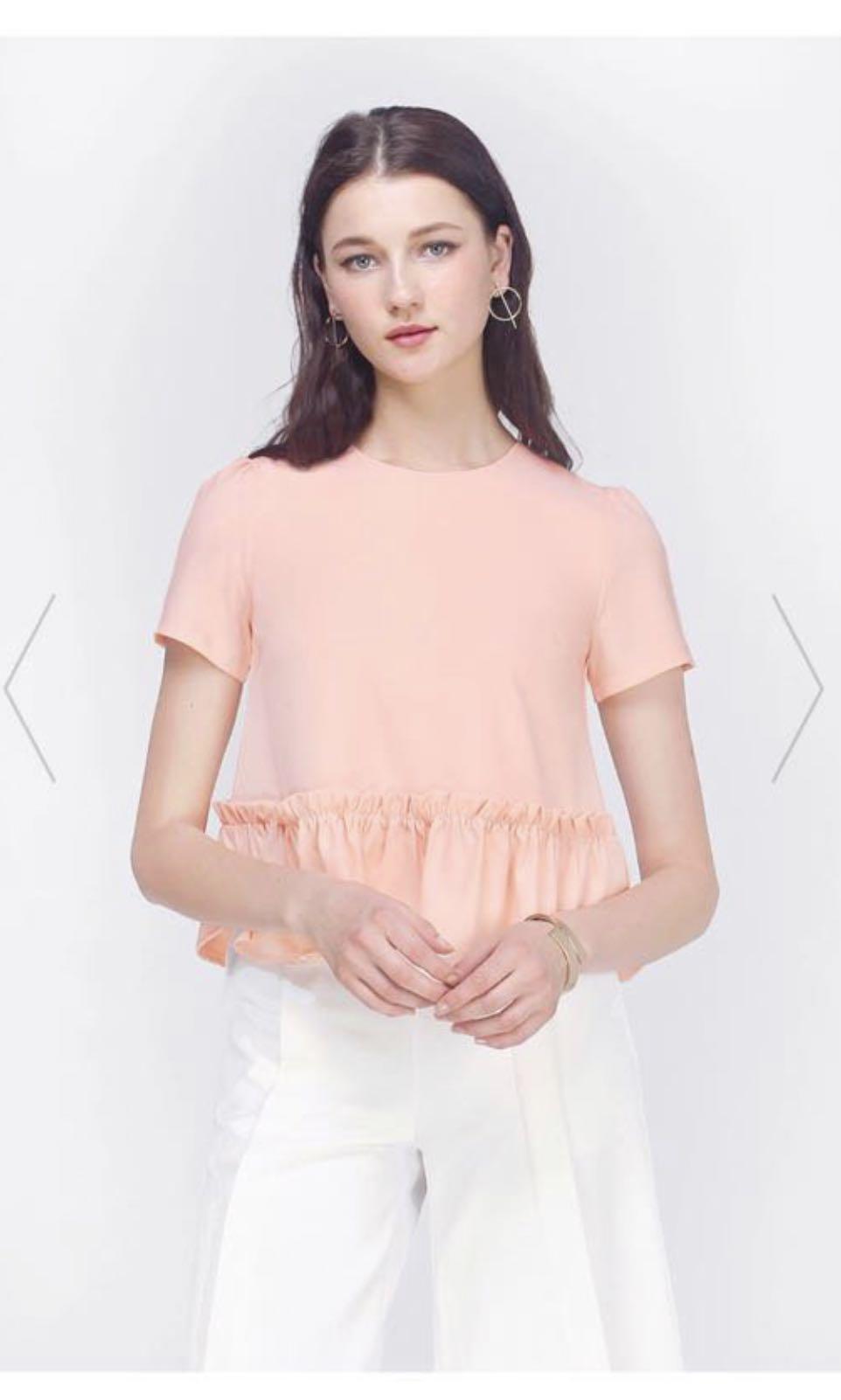 blush ruffle top