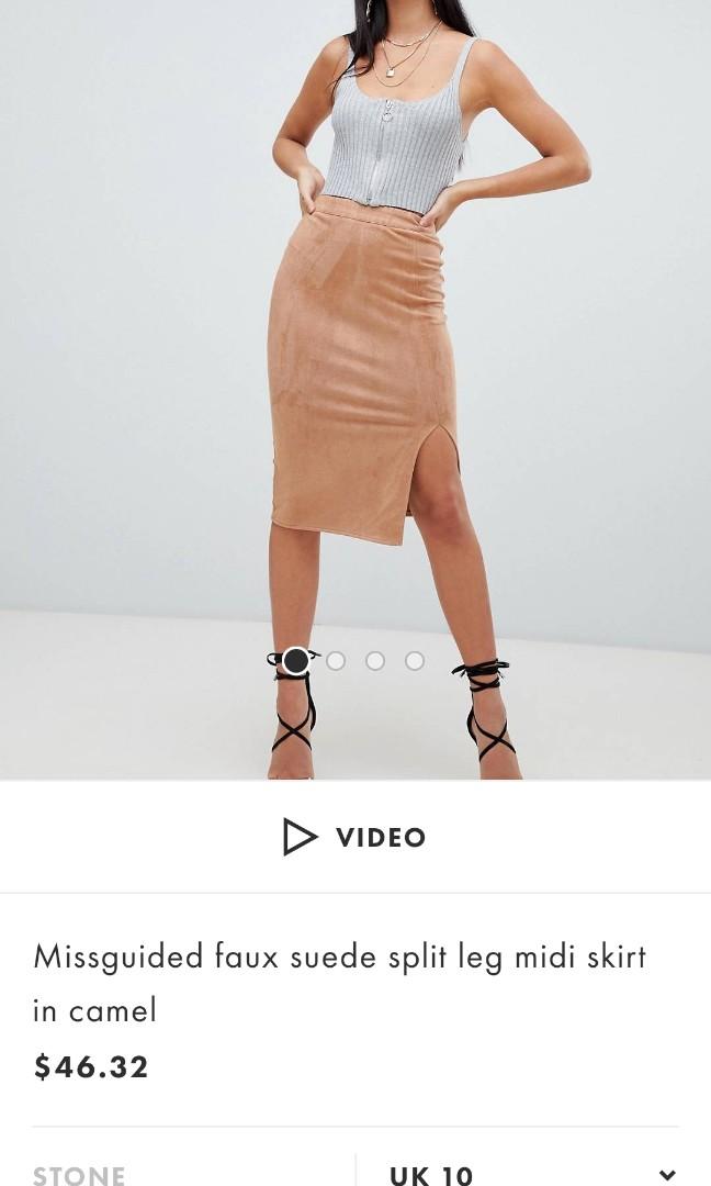 Suede skirt missguided discount