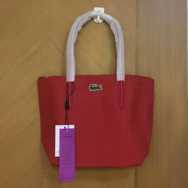 Brand New Lacoste Medium Tote Bag - Red 