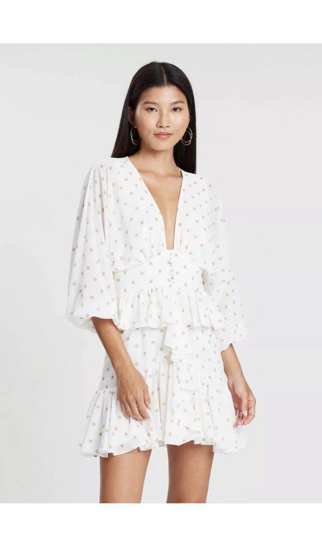 sophia plunged ruffle mini dress