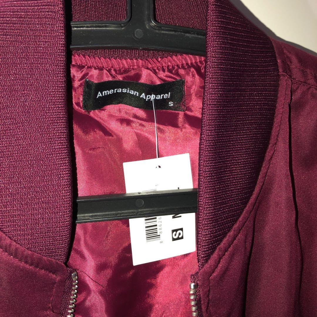 Burgundy Maroon Satin Bomber Jacket