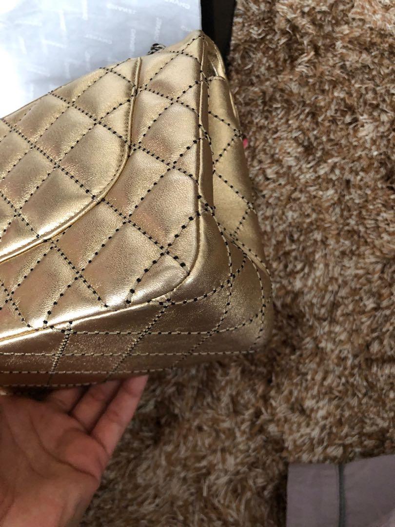 Chanel Jumbo Gold Lamb SHW 19, Luxury, Bags & Wallets on Carousell