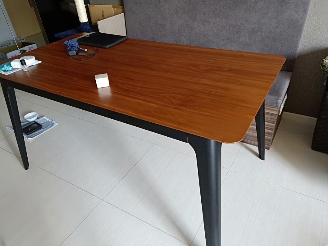 Dining Table Walnut Top With Black Legs Furniture Tables Chairs On Carousell