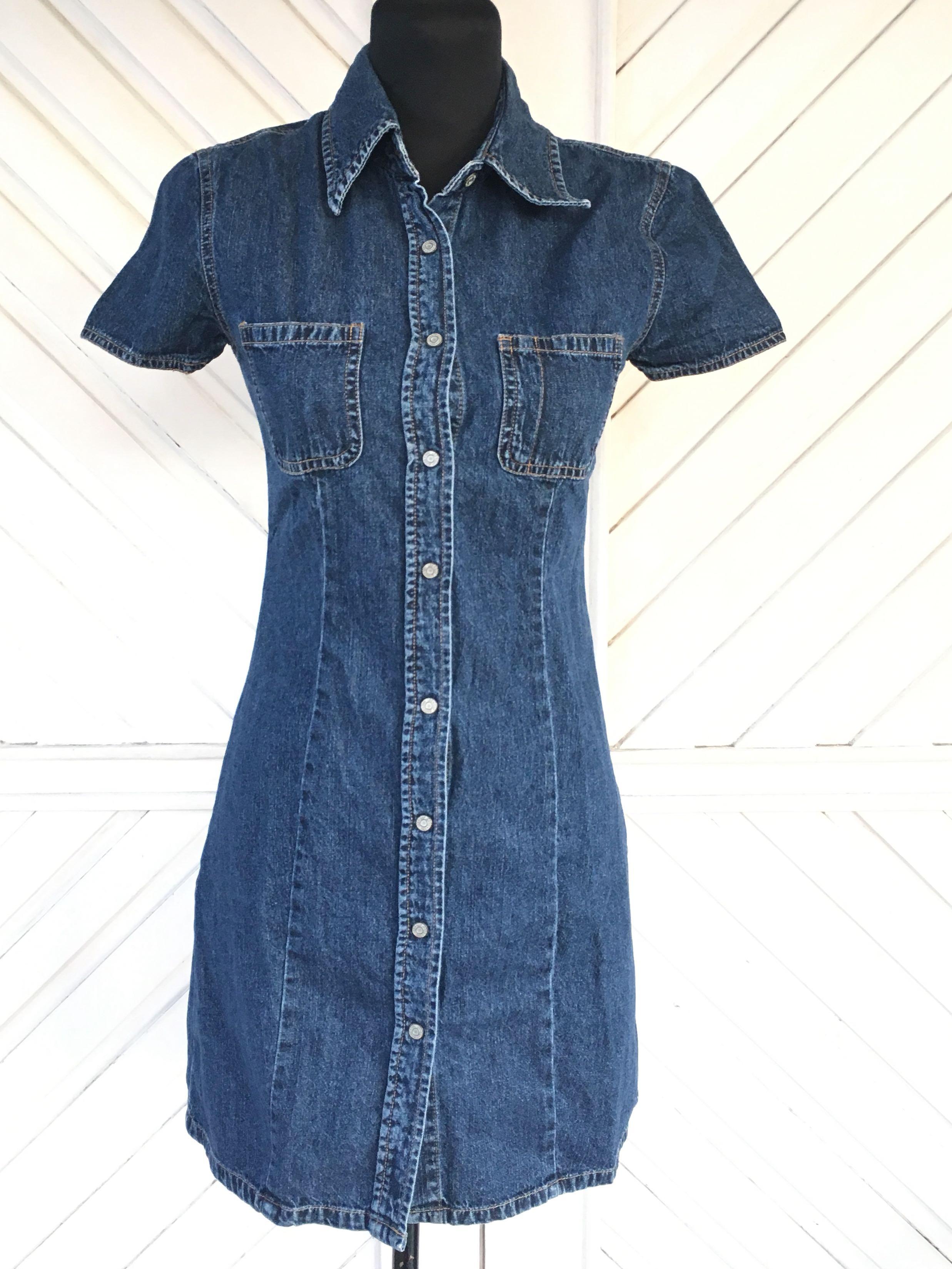 gap button down denim dress