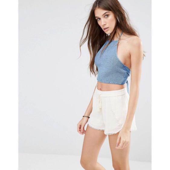 SALE Hollister Crop Smock Halter Top Women s Fashion Tops