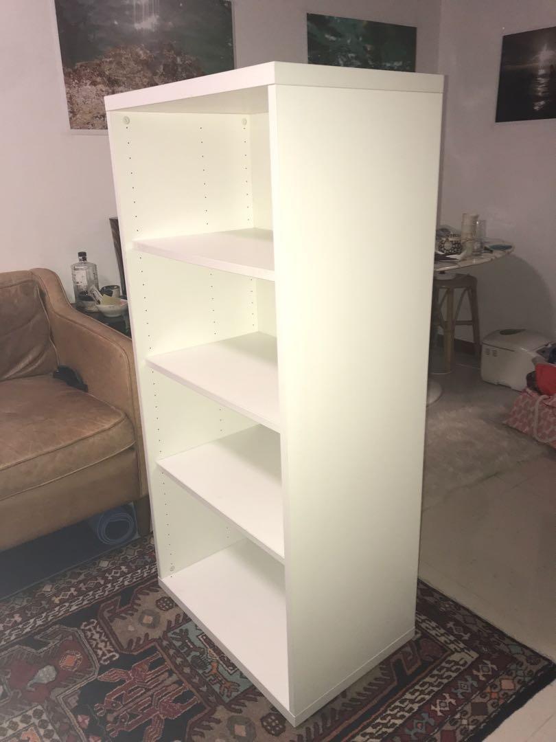 IKEA Besta white wooden bookcase shelves, Furniture & Home Living