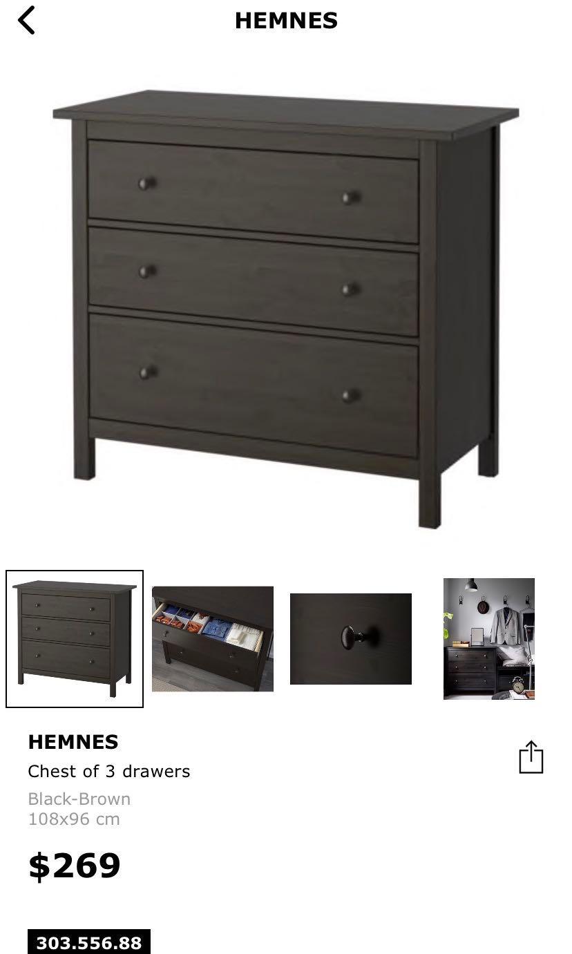 Ikea Hemnes Chest Of 3 Drawers Furniture Shelves Drawers On