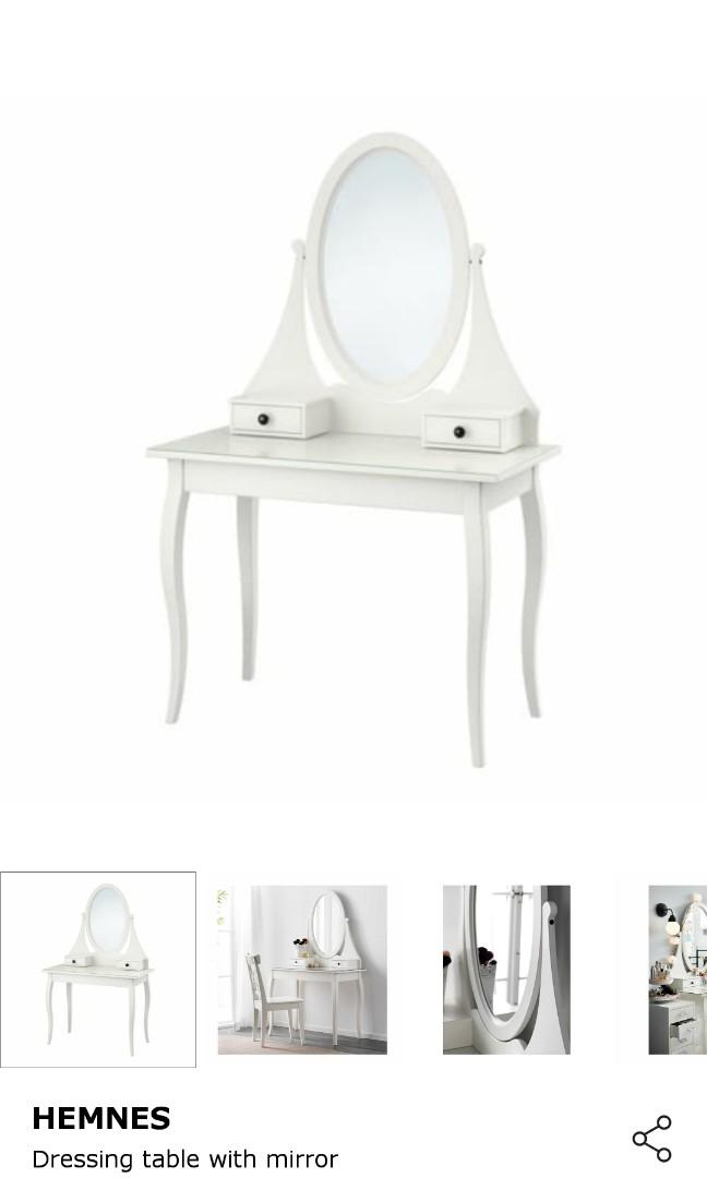 Ikea Hemnes Dresser Dressing Table Vanity Mirror Furniture