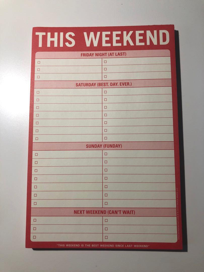 Knock Knock This Weekend Planning Pad Design Craft Craft