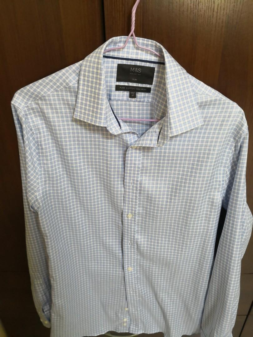 Marks And Spencer Non Iron Shirt Slim Fit Size 14 5 Men S Fashion