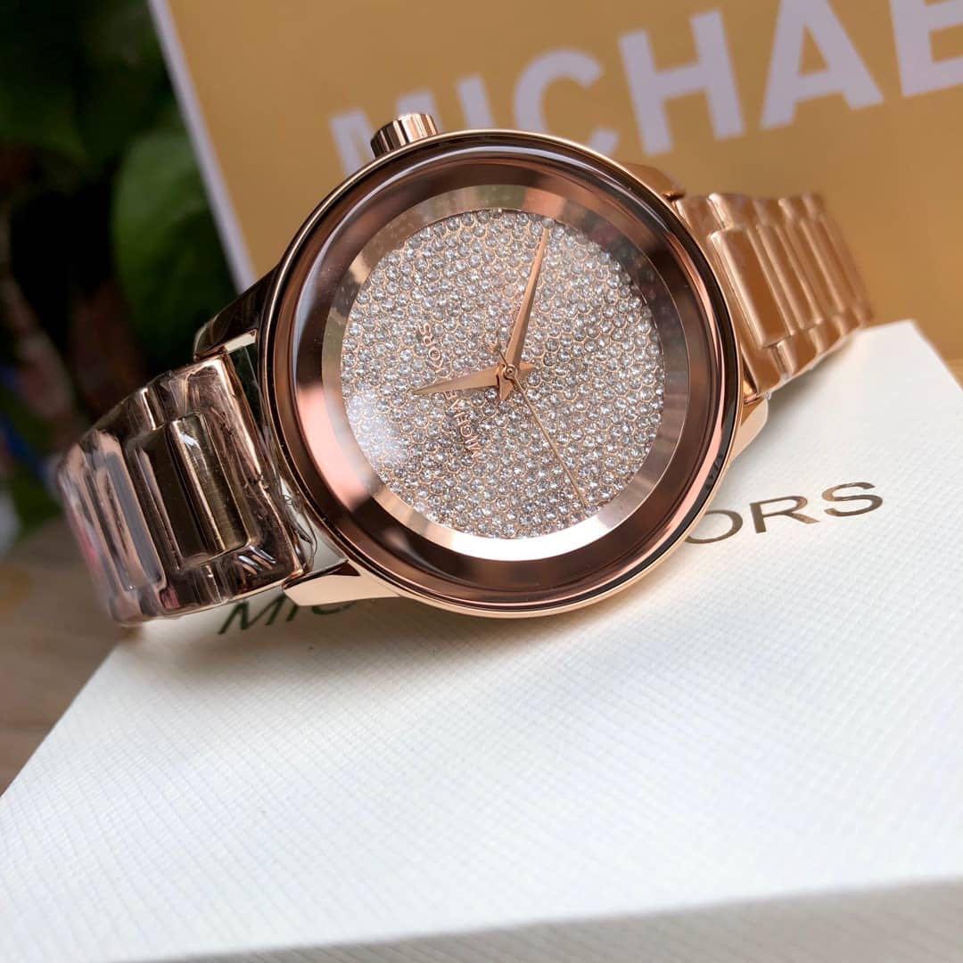 Michael Kors Kinley Pave Rose Gold Tone 